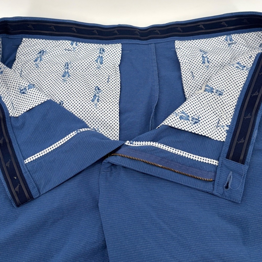 Tommy Bahama Boracay Performance Shorts Mens 40 Blue Grid Stretch Golf Casual - Picture 4 of 8